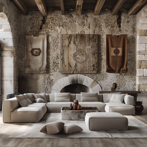 Medieval interior elements in stylish modern interiors #design  #architecture  #architect #luxury #interiordesign Medieval Interior Design Modern, Medieval Modern Home, Modern Medieval Home, Medieval Interior Design, Medieval Interior, Medieval Modern, Medieval Home Decor, Interior Design Portfolio Layout, Foyer Wall