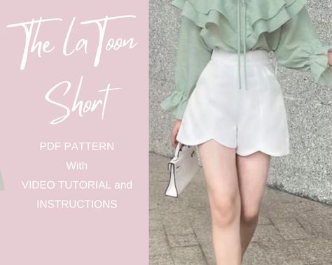 The Latoon Shorts Pattern Sewing/ Size XS 2XL/ Instant - Etsy New Zealand Shorts Pattern Sewing, Bubu Gown, Sewing Shorts, Trendy Sewing Patterns, Sewing Projects Clothes, Diy Shorts, Shorts Pattern, Trendy Sewing, Sewing Crafts Tutorials