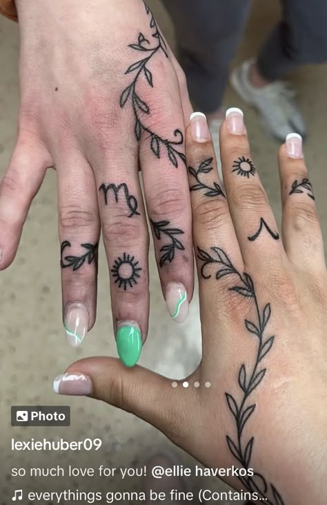 Witchy Hand Tattoos For Women, Matching Witchy Tattoos, Witchy Hand Tattoos, Tattoo Ideas Forearm, Feminine Tattoo Ideas, Maching Tattoos, Matching Friend Tattoos, Ring Tattoo, Cool Wrist Tattoos