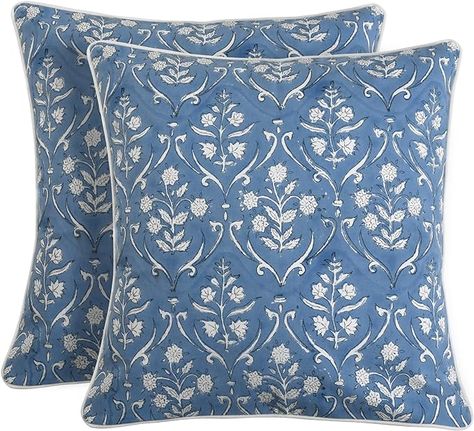 Amazon.com: Ridhi Block Print Cotton Throw Pillow Covers for Decorative Couch Pillows for Living Room, Chic Boho Cute Outdoor Valentine Pillows Covers Gifts Baby Blue 18x18 Inches : Home & Kitchen Decorative Couch Pillows, Valentine Pillows, Living Room Chic, Preppy Pillows, Pillows For Living Room, Outdoor Thanksgiving, Thanksgiving Pillows, Valentines Pillows, Blue Pillow Covers