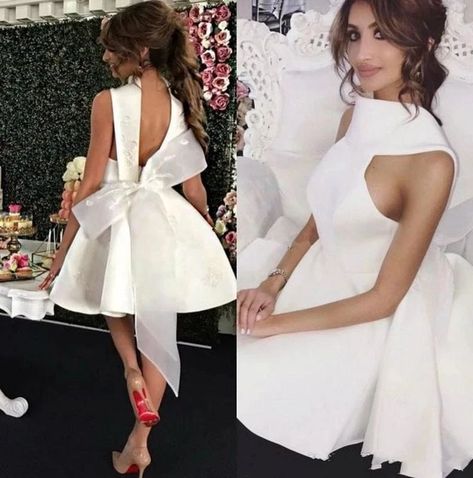 Prom Dresses Backless, Cute Cocktail Dresses, Short A, White Cocktail Dress, Backless Prom Dresses, Formal Dresses Short, Formal Party Dress, Short Prom Dress, A Line Prom Dresses