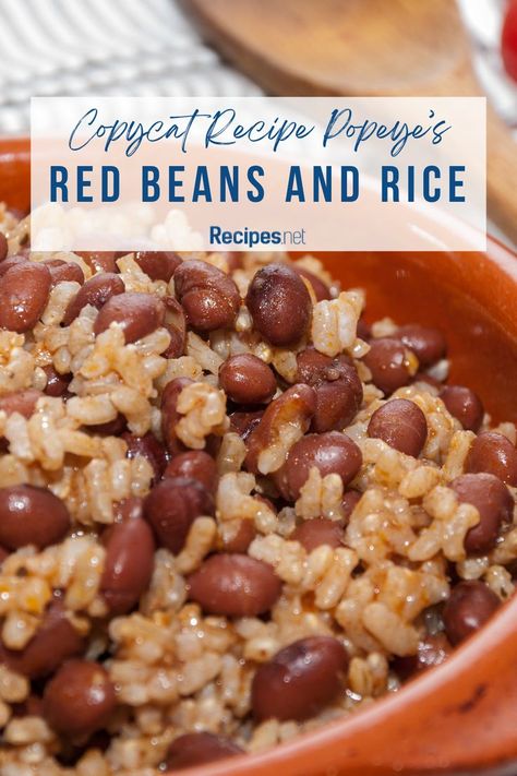 Craving that classic Popeyes flavor? Unlock the secret with this Copycat Popeyes Red Beans and Rice recipe! It's easy to make and tastes just like the real deal. Whether you're missing Louisiana or just want a taste of that Cajun magic, this recipe delivers. Whip up a batch for your next meal and enjoy the savory goodness of homemade red beans and rice. Get the full recipe and spice up your dinner tonight! Drop by Recipes.net for more fast food copycat recipes. Creole Red Beans And Rice Recipe, Popeyes Red Beans And Rice Recipe, Popeyes Red Beans And Rice, Popeyes Red Beans, Cajun Red Beans And Rice Recipe, Fast Food Copycat Recipes, Homemade Chili Seasoning Mix, Fast Food Copycat, Red Beans And Rice Recipe Easy