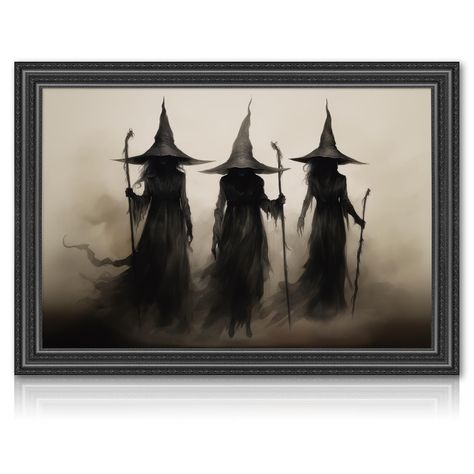 PRICES MAY VARY. PACKAGE CONTENT: You will get 1 large Halloween wall art print in scary witch theme design, and measures 16 x 24inch, suitable for wall decoration or photo frames.(The wall art prints are UNFRAMED.) CREEPY DESIGN: Our wall art print takes Halloween and scary witches as the theme, printed with three dark academia witch silhouettes, spooky and creepy, full of Gothic style, perfect to enrich the mysterious Halloween atmosphere. WATERPROOF & DURABLE: Made of quality canvas material, Halloween Wall Art, Halloween Decor, Witch, Digital Prints, Tv, Halloween, Wall Art, Wall, Art