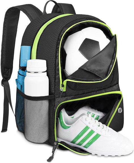 YOREPEK Soccer Backpack, Lightweight Soccer Bag with Ball Holder, Water resistant Sport Equipment Bags Fit Basketball Volleyball Football Accessories to Match Training Football Backpack, Soccer Backpack, Football Bag, Soccer Accessories, Soccer Bag, Sport Equipment, Football Accessories, Ball Holder, Foldable Bag