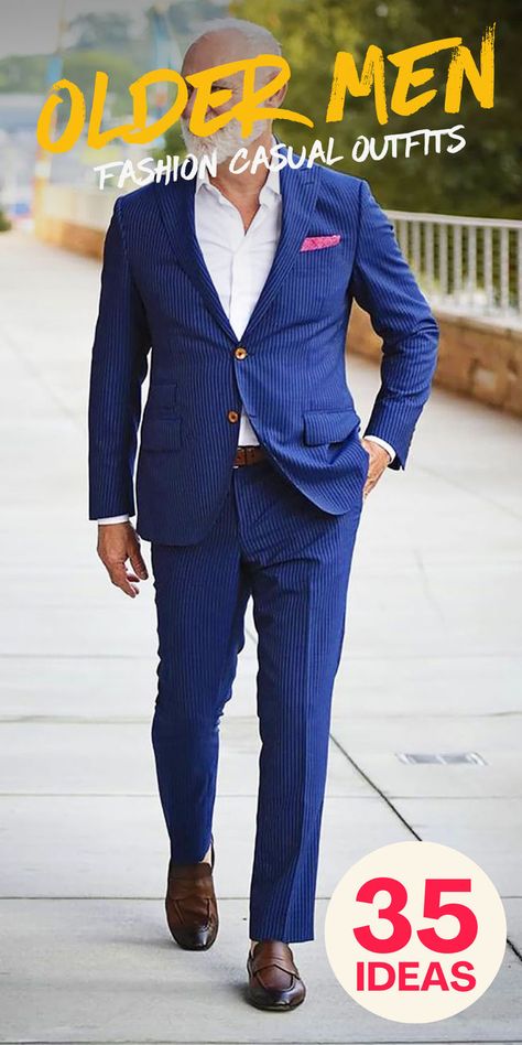 Age is just a number when it comes to fashion. Discover 35 gorgeous fashion ideas for older men that are both stylish and timeless. Perfect for those over 50 who want to maintain their classic look. #OlderMenFashion #TimelessStyle #MenOver50 Mens Fashion Over 50 For Men, Men’s Classic Suits, Men’s Suit Ideas, Older Men’s Fashion, Stylish Men Over 50 Casual, Over 50 Mens Fashion, Well Dressed Men Casual, Men Over 50 Fashion, European Mens Fashion