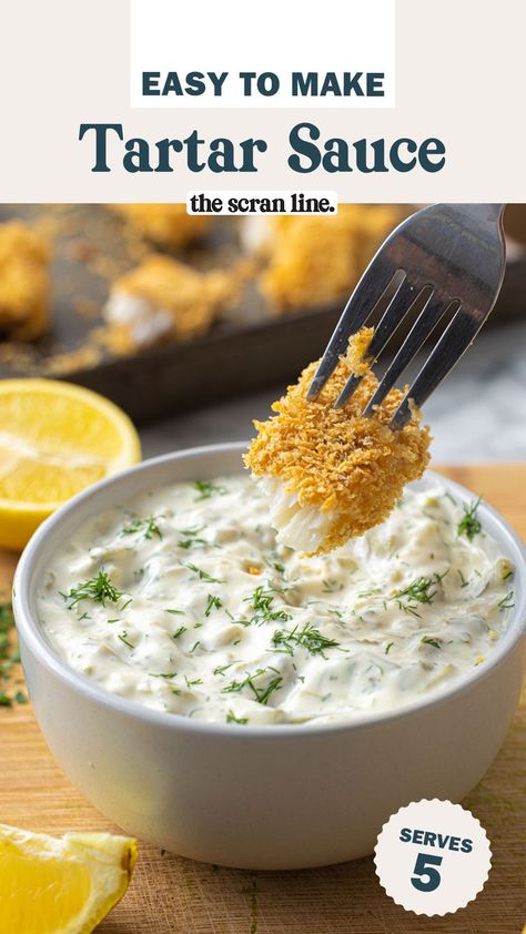 Home Made Tartar Sauce, Recipe For Tartar Sauce, Make Tartar Sauce, The Scran Line, Scran Line, Tartare Sauce, Oven Baked Fish, Egg Mayonnaise, Fish Finger