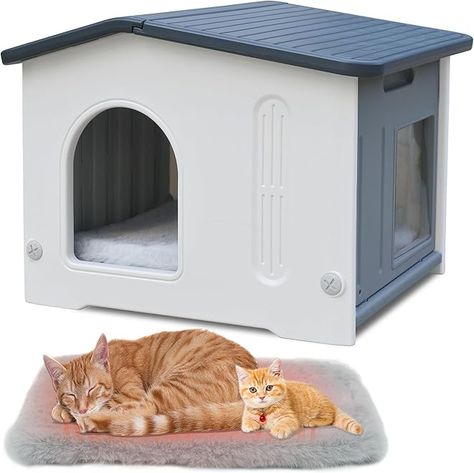 Amazon.com: Diy Heated Cat House, Outside Cat House For Winter, Stray Cat Shelter Diy, Diy Cat House Outdoor, Outside Cat Shelter, Outside Cat House, Outdoor Cat Shelter, Feral Cat Shelter, Feral Cat House