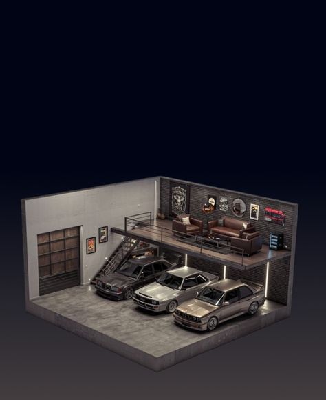 Hotwheels Garage Ideas, Hot Wheels Diorama Garage, Hot Wheels Garage Diy, Hot Wheels Cars Display, Car Showroom Interior, Car Diorama, Diecast Cars Display, Hot Wheels Storage, Hot Wheels Room