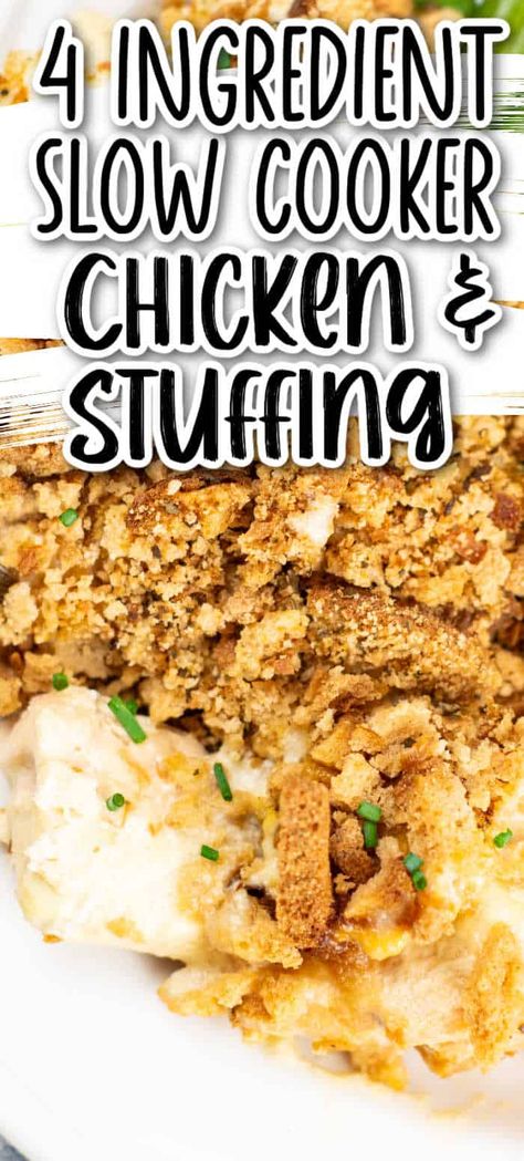 Chicken And Stuffing Crockpot Easy, Breakfast Crock Pot, Slow Cooker Chicken And Stuffing, Chicken With Stuffing, Recipes For Dinner Chicken, Chicken And Stuffing, Delicious Chicken Recipes, Easy Crockpot Dinners, Easy Crockpot Chicken