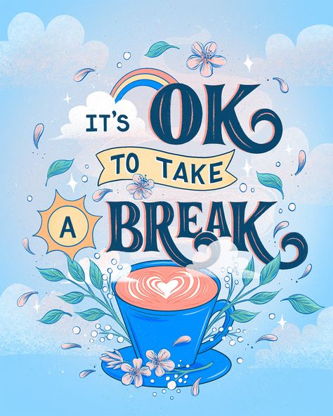 Take A Break Quotes, Staff Development, Lettering Download, Hand Lettering Inspiration, Posca Art, Illustration Quotes, Lettering Inspiration, Lettering Art, Taking A Break