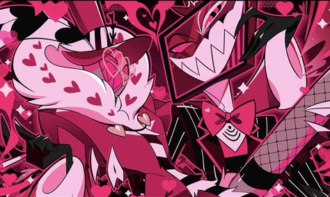 Vox X Valentino, Charlie Vaggie, Castlevania Wallpaper, Selfie Fail, Valentine Banner, Valentines Art, Vivziepop Hazbin Hotel, Good Good, Hazbin Hotel And Helluva Boss