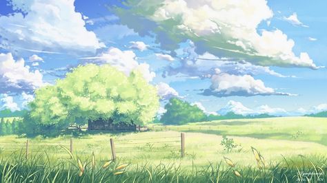 #field, #clouds, #fantasy art, wallpaper Anime Field, Sci Fi Wallpaper, Anime Flower, Field Wallpaper, Grass Wallpaper, Background Drawing, Landscape Art Painting, Cartoon Background, New Backgrounds