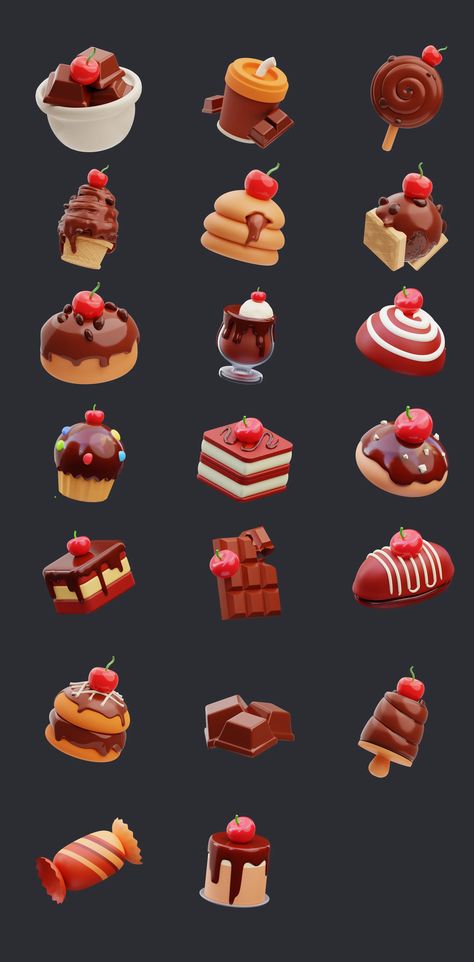 3D Icon World Chocolate Day Blender 3d Art Food, Blender Objects, Blender 3d Art, Happy World Chocolate Day, Blender Ideas, World Chocolate Day, Food 3d, Blender Food, 3d Chocolate