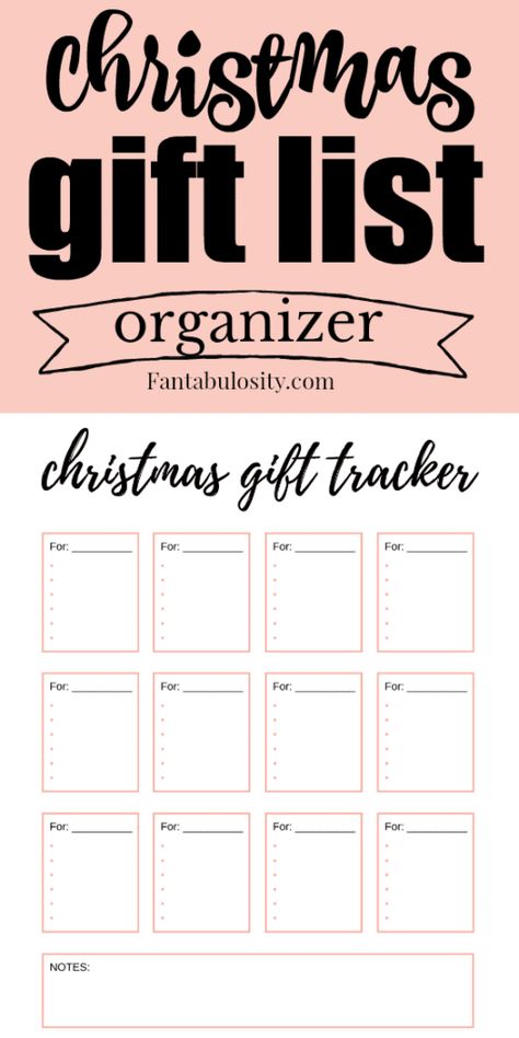 Christmas Gift List Printable - Great for bullet journaling and organization #christmas #giftlist #checklist #organizer Kid Crafts Christmas, Gift List Template, Christmas Gift List Printable, List Journal Ideas, Free Printable Tracker, Fun Christmas Traditions, Gift List Printable, List For Christmas, Girls Night Ideas