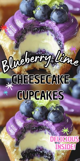 Blueberry Lime Cheesecake Cupcakes Blueberry Lime Cheesecake, Blueberry Cheesecake Jars, Blueberry And Lemon Cupcakes, Jello Cake Cupcakes, Blueberry Cream Cheese Cupcakes, Fruit Cake Cupcakes, Strawberry And Blueberry Cheesecake, Blueberry Filled Cupcakes, Blueberry Lime Cheesecake Cupcakes