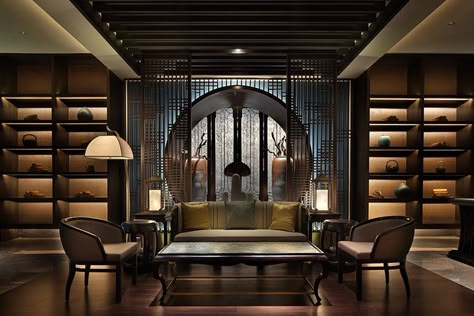 After Working for a Chinese Developer, D.B. Kim Returns to the U.S. with Newfound Perspective Modern Chinese Interior, Chinese Tea Room, Chinese Interior Design, Chinese Style Interior, Asian Interior Design, Chinese Style Design, Indochine Style, Chinese Interior, Asian Interior