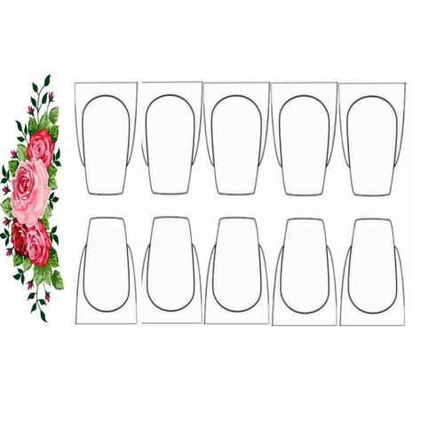 Nail Template Coffin, Nail Template Free Printable, Printable Nail Art Templates, Nail Stencils Templates, Printable Nail Art Practice Sheet, Printable Nail Art, Nail Template, Diy Nail Art Tutorial, Nail Tech School