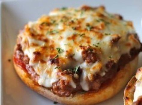 Pizza Burgers | Ohio's Amish Country Pizza Burgers Recipe, Pizza Burger, Pizza Burgers, Meat Appetizers, School Cafeteria, Hamburger Recipes, Burger Recipe, Good Pizza, Beef Dishes