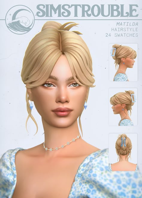 Sims Cc Hair, Ts4 Hair, Mod Hair, The Sims 4 Pc, Sims 4 Cc Hair, The Sims Mods, Pelo Sims, The Sims 4 Packs, Cc Sims4