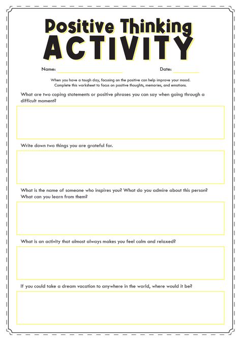 Positive Group Therapy Activities, Changing Negative Thoughts To Positive Worksheet, Rapport Building Activities Therapy Adults, Positive Thinking Activities, Expressive Therapy Activities, Negative Thoughts Activities, Negative Self Talk Activities, Fun Group Therapy Activities, Rapport Building Activities Therapy Kids