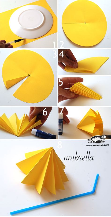 5 Umbrella Diy Craft, Origami Umbrella, Umbrella Craft, Fiesta Tropical, Pinterest Crafts, Paper Umbrellas, Easy Arts And Crafts, Paper Crafts Origami, Table Chairs