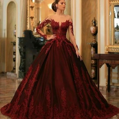 Long Sleeve Lace Ball Gown, Burgundy Evening Dresses, Burgundy Ball Gown, Plus Size Vestidos, Anniversary Outfit, Mermaid Gown Prom, Burgundy Evening Dress, Long Sleeve Ball Gowns, Lace Ball Gowns