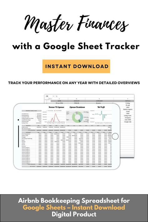 Keep track of your Airbnb income and expenses with a Google Sheets tracker! Easy to use, customizable, and perfect for managing your finances. 📊💡 #AirbnbFinance #GoogleSheets #Budgeting Host Airbnb, Income Expense Tracker, Bookkeeping Spreadsheet, Airbnb Property, Airbnb Website, Income Tracker, Income And Expenses, Monthly Overview, Rental Business