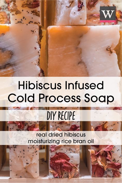 Hibiscus Soap Diy, Spring Soap Ideas, Hibiscus Soap, Feeling Peace, Cold Press Soap Recipes, Cp Soap Recipes, Goat Milk Soap Recipe, Cold Process Soap Designs, Natural Soaps Recipes