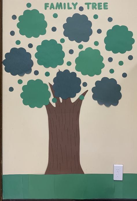 Family Tree Preschool Display, Family Tree Ideas Preschool Classroom, Family Tree Ideas For Childcare, Class Family Tree Preschool, Family Tree Ideas For Daycare, Diy Family Tree For Classroom, Family Tree Ideas Preschool, Family Tree Wall Classroom Preschool, Infant Classroom Family Wall