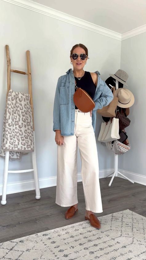 Wide Leg Canvas Pants Outfit, Target Wide Leg Jeans, How To Style Wide Leg Khaki Pants, Wide Leg Jeans Capsule Wardrobe, Wide Leg Cream Jeans Outfit Winter, Cream Cropped Wide Leg Jeans Outfit, Wide Leg Ecru Jeans Outfit, Cropped White Wide Leg Jeans Outfit, Wide Leg Sailor Pants Outfit