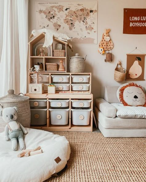 M a l l o r y | Hygge Living on Instagram: "y a y t o m o n d a y y y • we had a few childcare issues today with my parents being away so I’ve booked the day off to be at home with Barney. Is it just me or does anyone else absolutely dread parenting when it’s this hot? I’m all for sunshine but this is just too much for toddlers. My battle plan today of Mallory v heat wave is being at home this morning and letting Barney have a free for all in the play area whilst I tackle the huge washing pi Hygge Nursery, Playroom Organisation, Trofast Ikea, Ikea Playroom, Ikea Trofast, Hygge Living, Toddler Playroom, Kids Bedroom Inspiration, Playroom Design