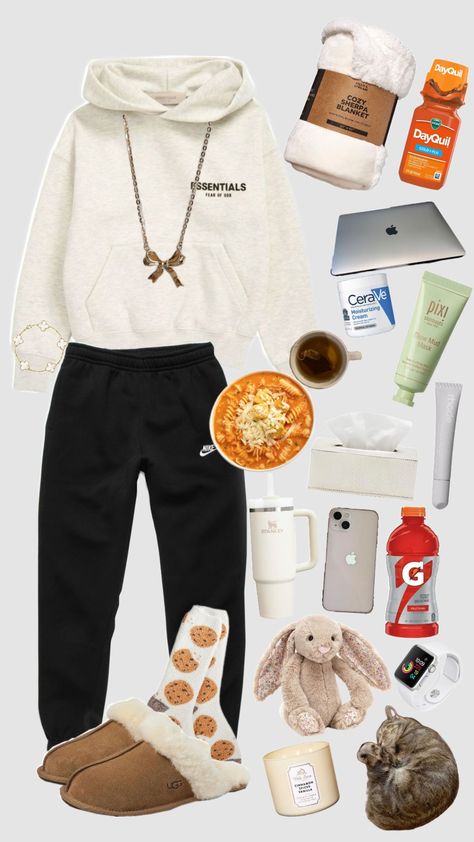 sick day reupload 🤧 Sick School Day Outfit, Sick Day Outfit For School, Sick Essentials, Sick Day Aesthetic, Sick Day Outfit, Sick Day Essentials, Sick Day, Extreme Makeover, Phone Inspo