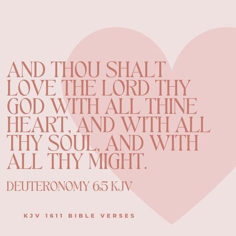 KJV 1611 Bible Verses on Instagram: "“And thou shalt love the LORD thy God with all thine heart, and with all thy soul, and with all thy might.” ‭‭Deuteronomy‬ ‭6‬:‭5‬ ‭KJV‬‬ KJV Bible Shops: S: https://shope.ee/qBZg5UQwj L: https://s.lazada.com.ph/s.fz0R3" Lord Quote, Deuteronomy 6, Encouraging Verses, Bible Verses Kjv, I Love The Lord, Comforting Bible Verses, Bible Verses About Love, Kjv Bible, In Christ Alone