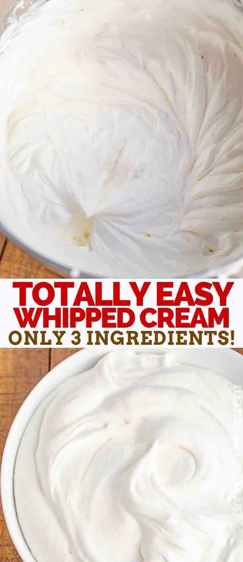 Easy Whipped Cream, Diy Whipped Cream, Homemade Cool Whip, Dessert Crepes, Whipped Cream Desserts, Homemade Whipped Cream Recipe, Whipped Cream Recipe, Dessert Halloween, Recipes With Whipping Cream