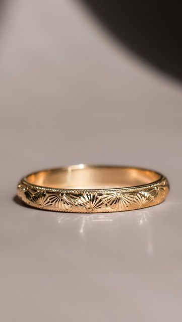 Hand Engraved Jewelry, Hand Engraved Wedding Band, Wedding Band Engraving, Engraved Wedding, Hand Engraving, Worth It, Gold Bands, Wedding Band, Labor