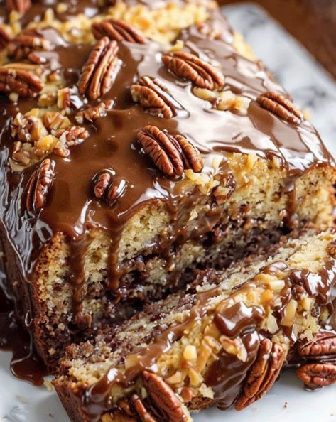 Indulge in a rich, moist German Chocolate Pecan Pound Cake! Perfectly nutty and chocolatey, it's a delicious twist on a classic dessert. #DessertHeaven #GermanChocolateCake #BakingLove #PoundCake #Chocoholics Mini German Chocolate Cakes, German Chocolate Pecan Pound Cake Recipe, German Chocolate Pecan Pound Cake, Walnut Pound Cake Recipe, Dutch Chocolate Cake, German Chocolate Bundt Cake, Pond Cake, Pecan Pound Cake, Chocolate Pound Cake