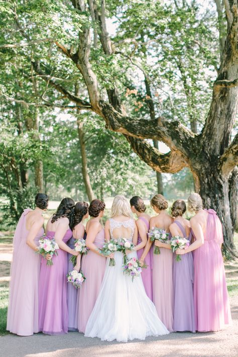 Bridesmaids' Dresses: Jenny Yoo - http://www.jennyyoo.com Wedding Dress: Jenny Packham - http://www.jennypackham.com/ Photography: Love & Light Photographs - www.loveandlightphotographs.com   Luscious lavender bridesmaid dresses. Light Purple Bridesmaid Dresses, Light Purple Wedding, Rapunzel Wedding, Tangled Wedding, Lilac Bridesmaid, Lavender Bridesmaid, Lavender Bridesmaid Dresses, Lilac Bridesmaid Dresses, Mismatched Bridesmaid Dresses