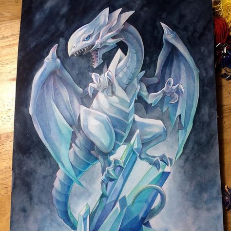 regram @sushiartstudio Haven't had time to work on much art as I'm busy preparing for Birmingham comic con this weekend and hyperjapen the weekend after so have a throwback painting of my favourite duel monster 'blue eyes white dragon'. Colour pencils and watercolour  #blueeyeswhitedragon #yugioh #pencils #pencilart #polychromos #fabercastell #dragon #kaiba #watercolor #artist Blue Eyes White Dragon, Yugioh Dragons, Yugioh Art, Seto Kaiba, Yugioh Monsters, Yugioh Cards, White Dragon, Fanarts Anime, Dragon Art