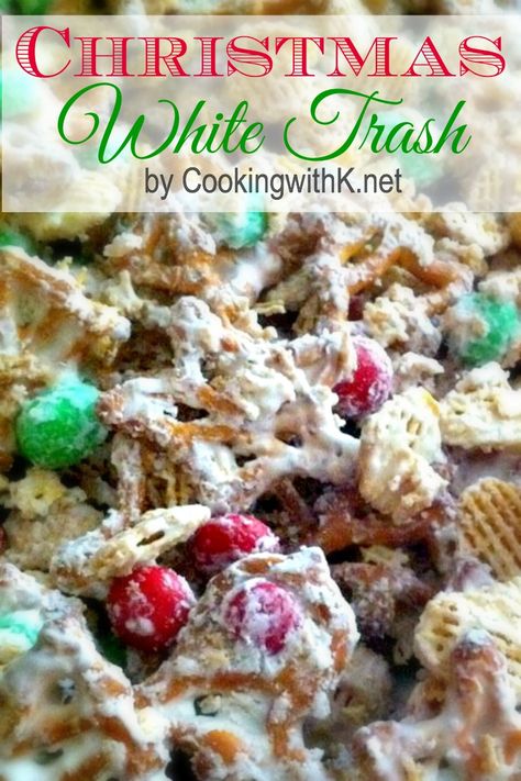 Trash Recipe, Chex Mix Recipes, Christmas Candy Recipes, Bark Recipe, Almond Bark, Christmas White, Christmas Party Food, Christmas Cooking, Christmas Snacks