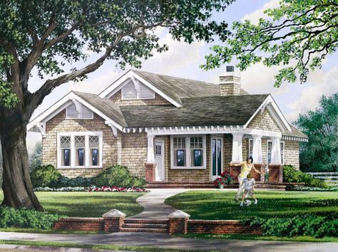 pembroke_cottage_front_xl House Plans One Story, Retirement House, Bungalow House Plans, Craftsman Style Homes, Craftsman Style House Plans, Craftsman House Plan, Cottage Plan, Craftsman Bungalows, Craftsmen Homes