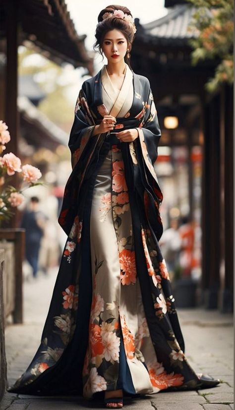 Ancient Chinese Clothing Woman, Japanese Kimono Fashion, Japanese Princess, Traditional Asian Dress, Modern Kimono, Ancient Chinese Dress, Ancient Chinese Clothing, Fantasy Dress, Japanese Outfits