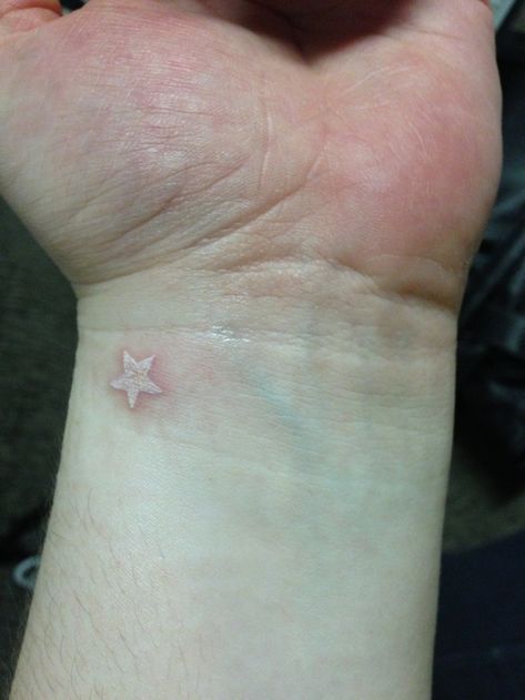 White Ink Tattoos Healed, Dainty Finger Tattoos, Small White Tattoos, Star Tattoo Ideas, Candle Tattoo Design, Star Tattoo On Wrist, Tattoos On Wrist, Small Star Tattoos, White Tattoos