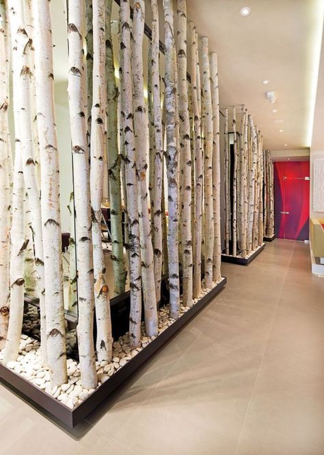 Sometimes also called the Watchful Tree because of the eye-like impressions on the bark, the birch tree is very special for several reasons. The white bark Lux Christmas, Wood Spindles, Birch Tree Decor, Temporary Room Dividers, Small Room Divider, Room Divider Bookcase, Fabric Room Dividers, Portable Room Dividers, Glass Room Divider