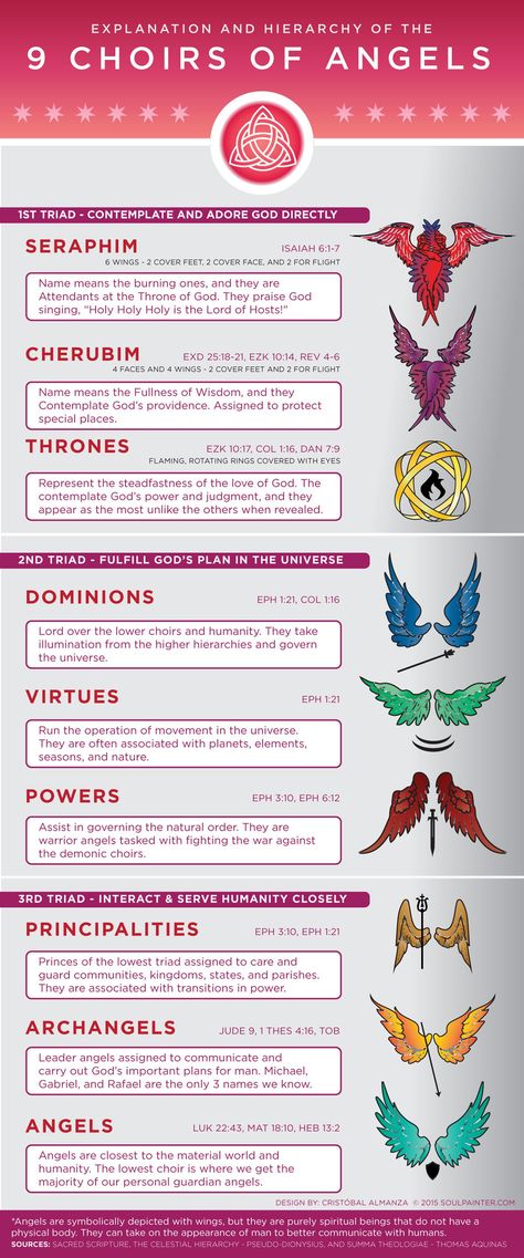 This graph names and explains the different types of angels that serve God and humanity. Next to the names and descriptions are the symbols of each type of angel. 1200 Angel Number Meaning, 9 Choirs Of Angels, Choirs Of Angels, 천사와 악마, Angel Hierarchy, Materi Bahasa Jepang, Archangel Raphael, Archangel Gabriel, Ange Demon