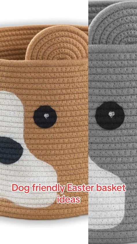 Dog friendly Easter Basket ideas. Doggy Easter Basket, Dog Basket For Bike, Dog Easter Basket, Cute Dog Toy Basket, Dog Bike Basket, Dog Easter, Dog Toy Basket, Easter Basket Ideas, Dog Friendly