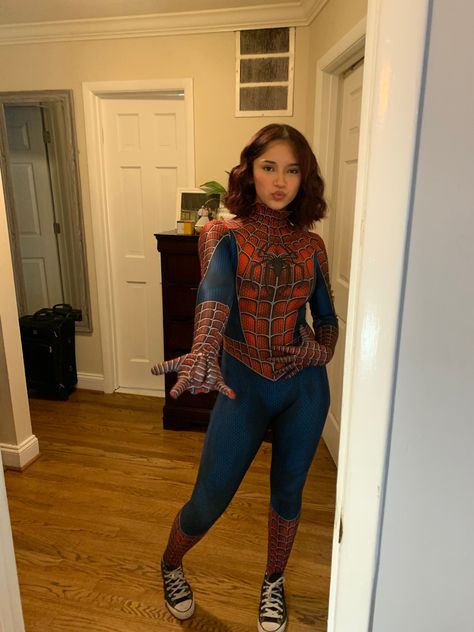 Spider Woman Halloween, Spider Woman Costumes, Spiderman Halloween Costume, Spider Man Halloween, Costume Spider, Easy Halloween Costumes For Women, Spiderman Outfit, Horror Halloween Costumes, Bandana Girl