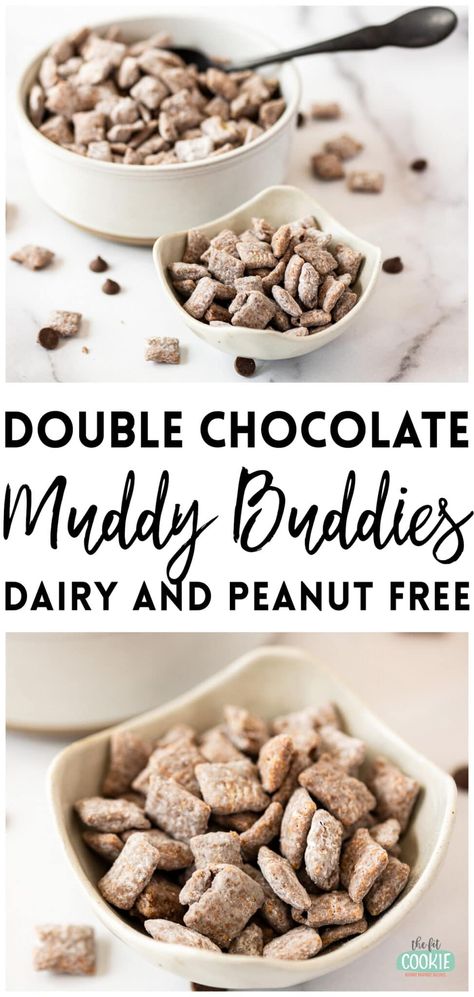 Peanut Free Puppy Chow Recipe, Nut Free Muddy Buddies, Allergy Friendly Puppy Chow, Nut Free Puppy Chow Recipe, Dairy Free Puppy Chow Recipe, Peanut Free Muddy Buddies, Dairy Free Chocolate Candy, Peanut Butter Free Puppy Chow, Peanut Free Desserts Allergies