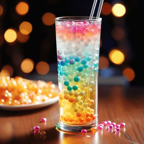 The Popping Boba Cocktail is a delightful mix of sweet, fruity, and slightly tangy flavors. The popping boba pearls add a fun, unexpected burst of flavor that enhances the overall drinking experience. Bubble Tea Cocktail, Alcoholic Boba Drinks, Boba Alcohol Drinks, Popping Boba Drink Recipe, Popping Boba Drink Ideas, Canned Drinks Aesthetic, Boba Pearls Recipes, Popping Boba Drinks, Science Cocktails