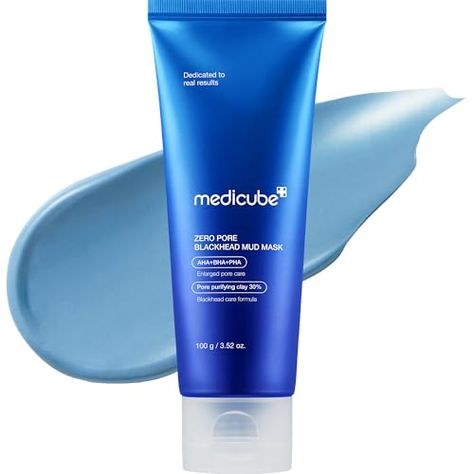 Medicube Zero Pore Blackhead Mud Facial Mask - Skin Cooling & Pore Tightening - 3 Minute Quick Dry Formula with AHA, BHA, PHA, and Pore-Purifying Clay - Korean Face Mask 3.52 oz Rash Care, Face Mask For Dry Skin, Korean Mask, Mask Skin, Pore Tightening, Korean Face Mask, Mask For Dry Skin, Acne Help, Face Care Routine