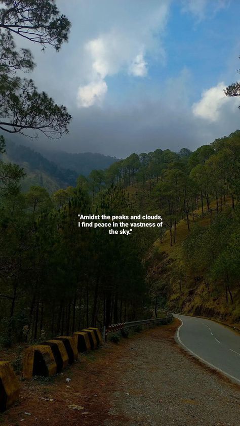 Mountains Travel Quotes, Nature Reels Caption, Instagram Captions For Hills, Quotes For Mountain Pictures, Caption For Travel Reel, Pov Mountain Captions, Shimla Captions, Caption For Manali Photos, Mountain Aesthetic Captions